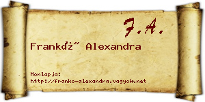 Frankó Alexandra névjegykártya