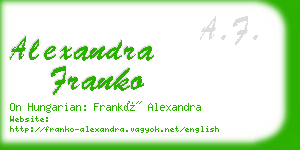 alexandra franko business card